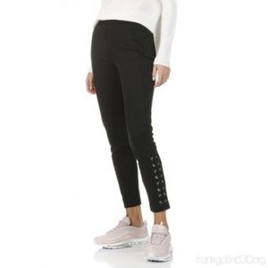 NWT MICHAEL KORS Black Lace Up Skinny Trousers